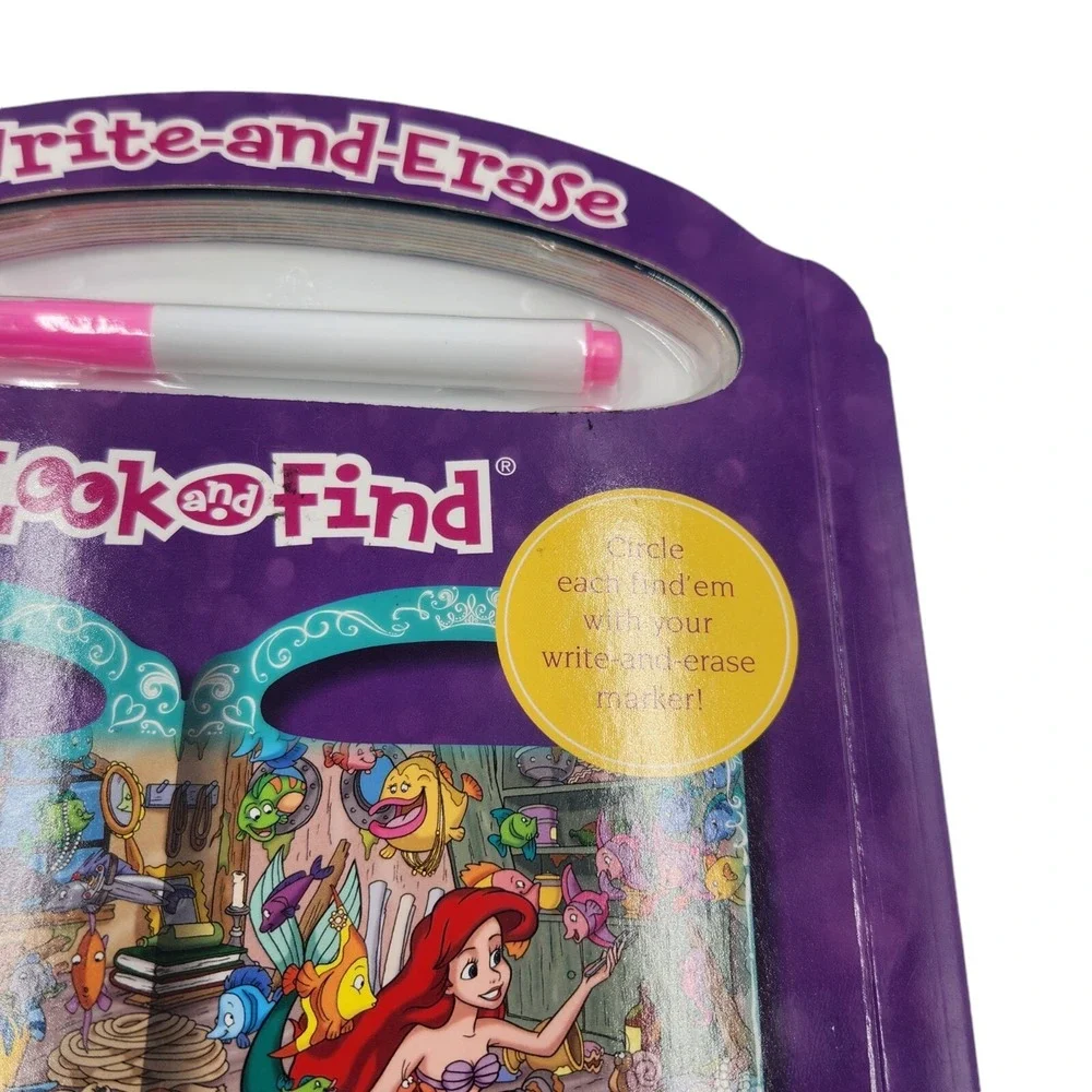 Disney Princess Write-and-Erase Look &‎ Find Wipe Clean Learning Board 20 Pages - Picture 12 of 14